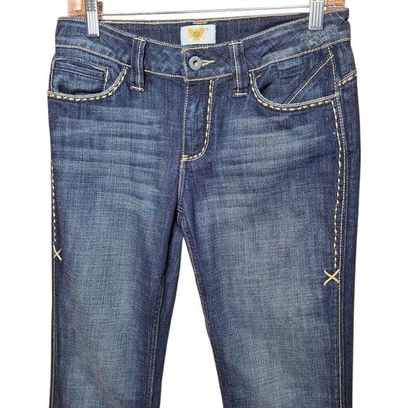 Antik Denim Low-rise flare jeans western Y2K whip stitch embroidered pockets 27 - Picture 6 of 6